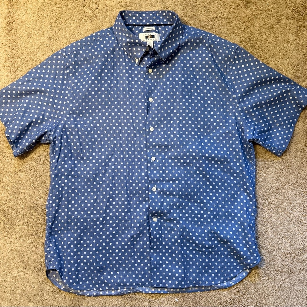 Joseph Abboud Linen Blend Shirt in Blue and White